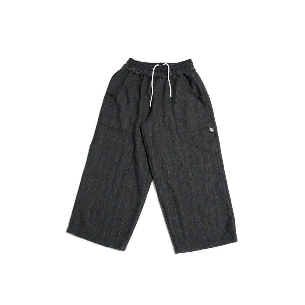 Vertical Pinstripes Ultra Wide Pants (Dark Gray)