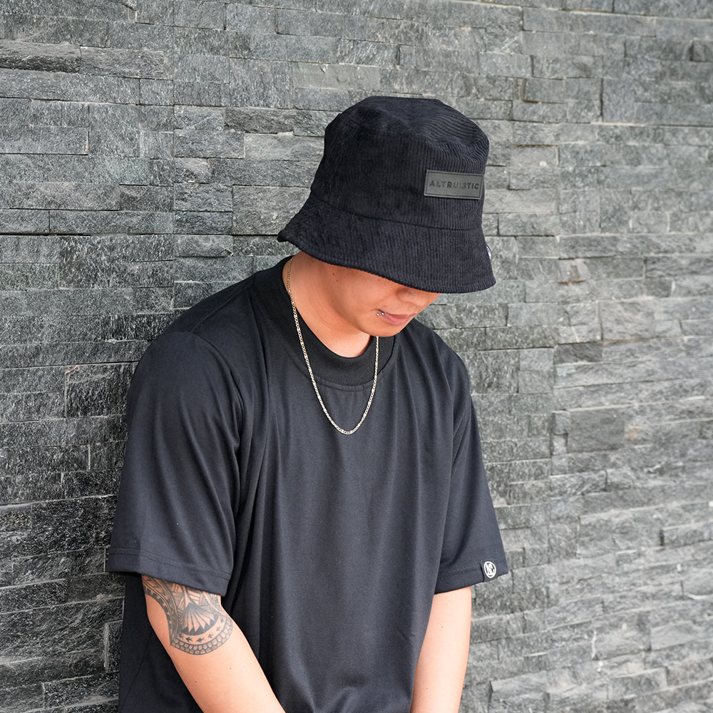 Corduroy Bucket Hat (Black)