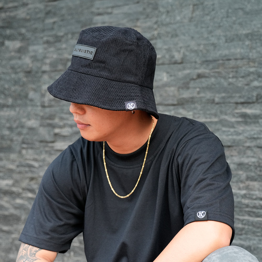 Corduroy Bucket Hat (Black)